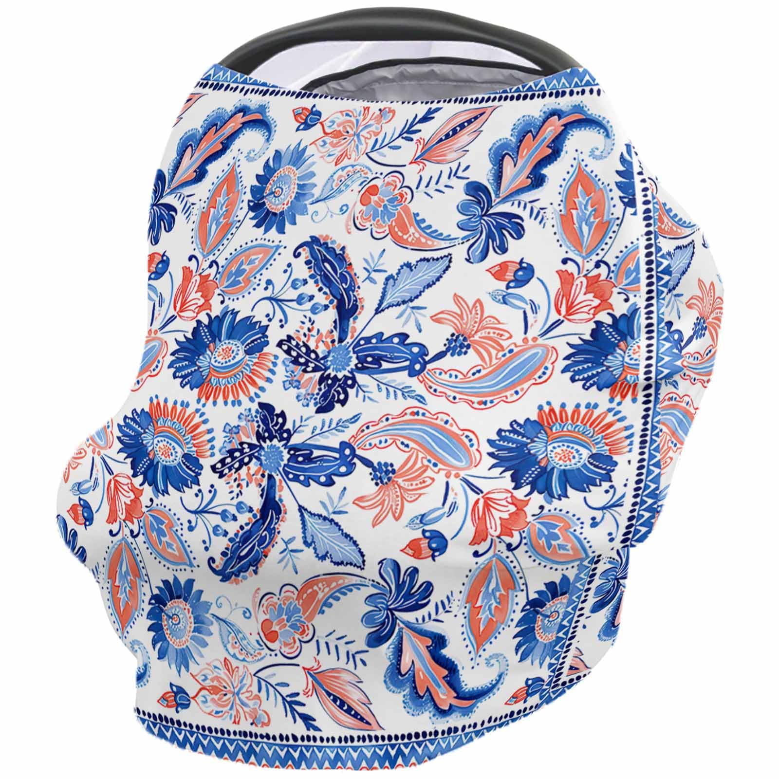 Nursing Cover for Breastfeeding Scarf, Flower Textured Baby Car Covers Super Soft Multi Use for Canopy Shopping Cart Cover Blanket Stroller Cover