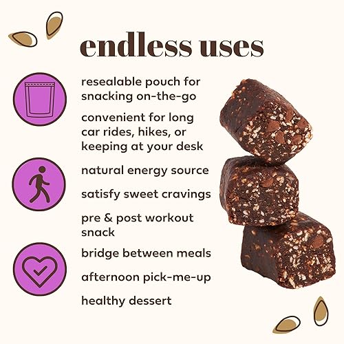 Miniatura 6 de Soom Foods - Bocadillos masticables de doble chocolate energético, paquete de 3 (100% natural, bocadillo o postre de dátiles saludables, sin azúcar