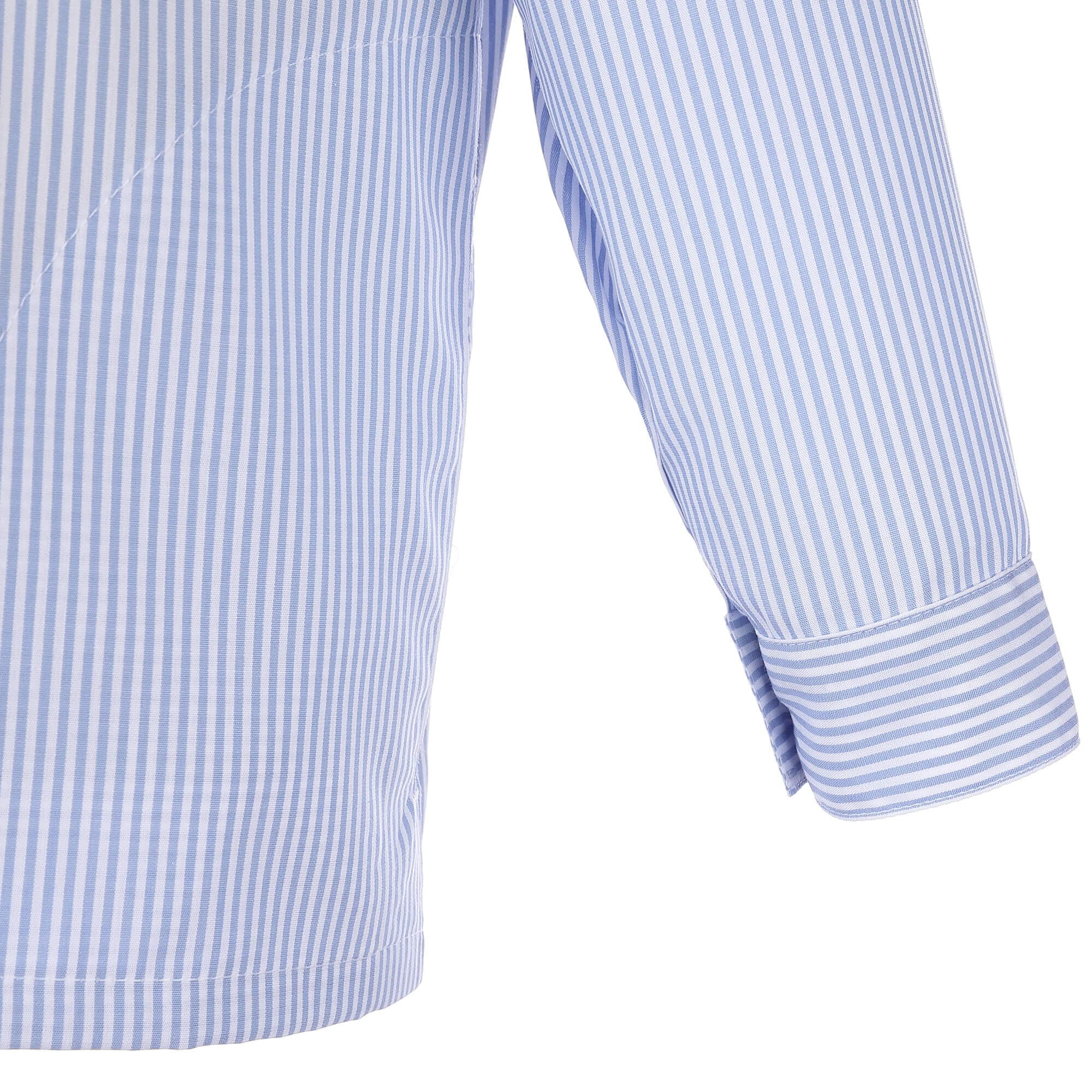 modAS Kinder Fischerhemd Sommer Langarm-Shirt mit Stehkragen - Gestreiftes Hemd im Finkenwerder-Stil