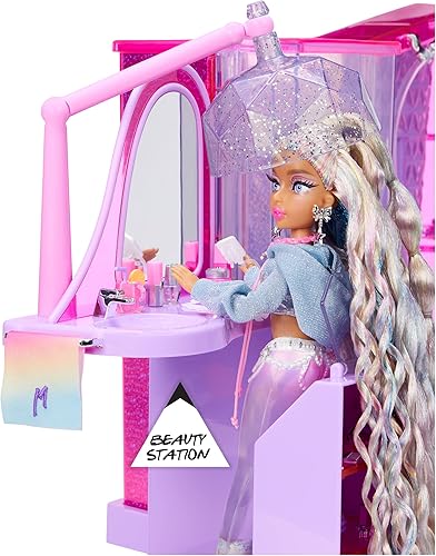 Miniatura 5 de MERMAZE MERMAIDZ Juego de salón y spa con luces, pared de burbujas, ducha de trabajo, bañera, estación de belleza y 19 accesorios