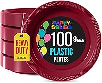 Vista 29 de Exquisitos platos de plástico morado Party Solids para fiesta, platos desechables morados de 7 pulgadas, suministros resistentes, 100 piezas