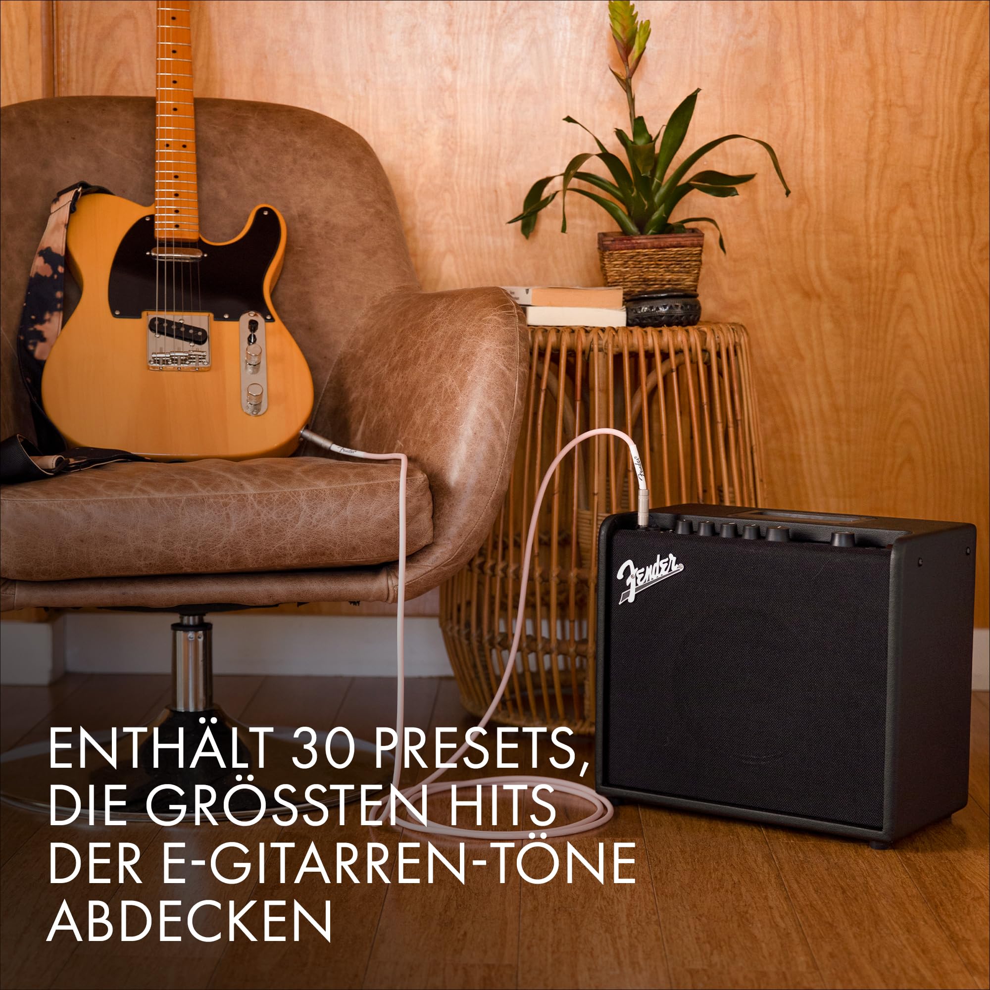 Fender Mustang LT25 Gitarren-Combo-Verstärker, Schwarz | 25W mit 8" Lautsprecher, 30 Presets, FX und USB-Konnektivität
