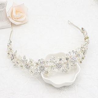 Oriamour Wedding Headbands Bridal Pearl and Crystal Floral Hair Accessor...