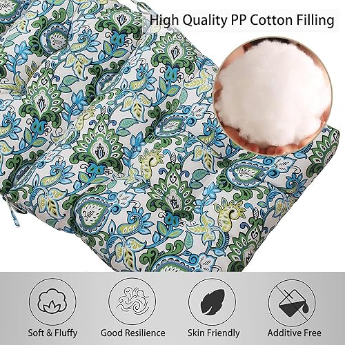 Miniatura 5 de MAGPIE FABRICS Juego de 2 cojines para silla de respaldo alto para interiores y exteriores, impermeables, para todo tipo de clima, para silla