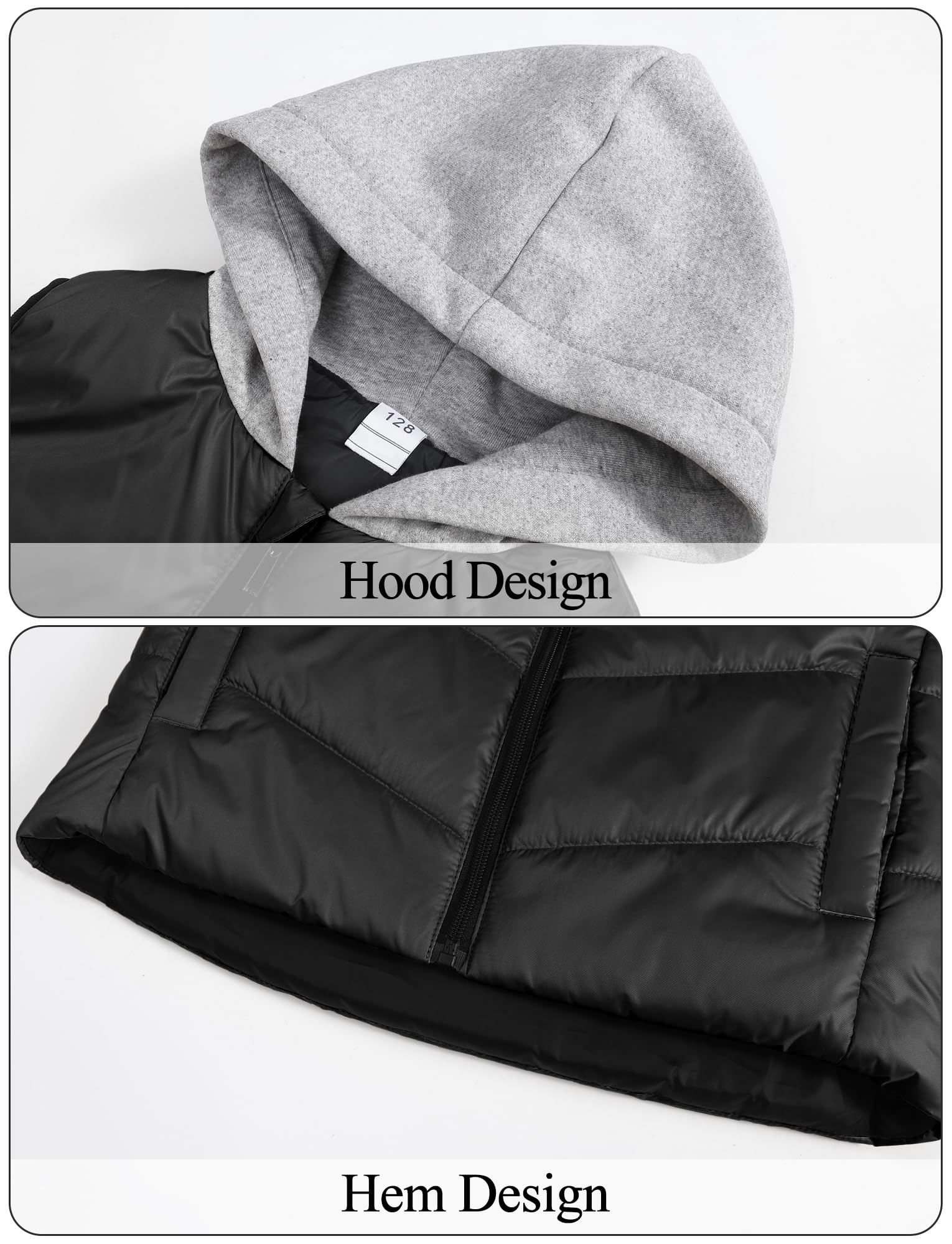 SEAUR Gilet Matelassé D'hiver pour Garçon 7-13 Ans Manteau sans Manche Enfant Chaud Veste sans Manches à Capuche Léger