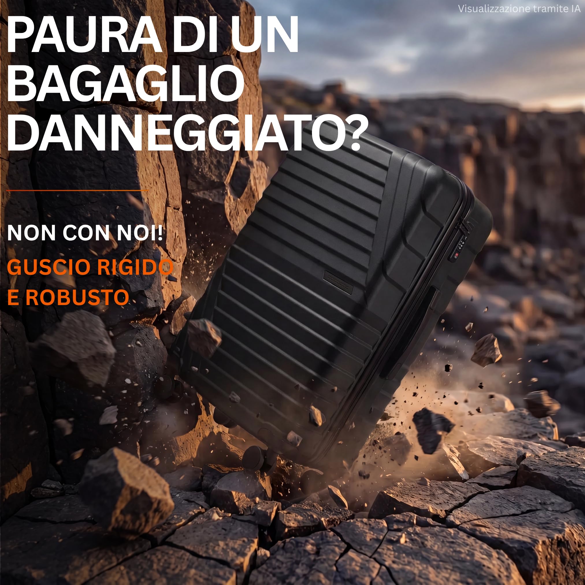 Cocoono Capienza 100-117 litri espandibile con soffietto, 78x50x30 cm, 4 doppie ruote girevoli a 360 gradi, lucchetto TSA integrato Trolley rigido (Nero, XL)