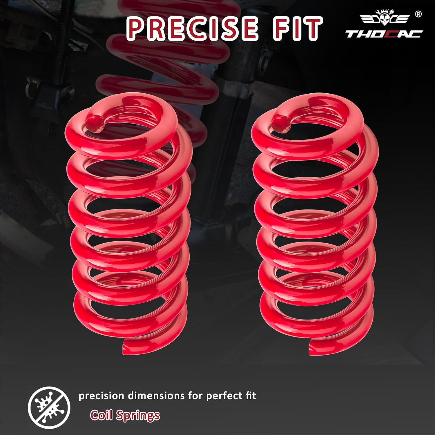 3" Heavy Duty Front Coil Spring Lowering Kit for Chevy C10/GMC C15 2WD 1963-1987, Drop Coils Kit, Red