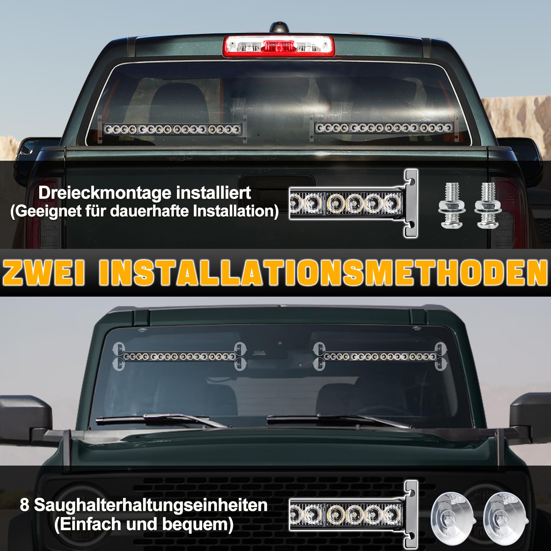 ROUTEKING 36 LED Warnleuchte - 12/24V Rundumkennleuchte Warnlicht, warnlicht für