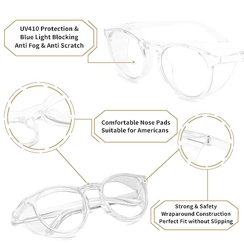 Miniatura 109 de Alsenor Safety Glasses Anti Fog Goggles Protective Eyewear Blue Light Blocking Anti Dust UV Protection Glasses For Men Women (Jade)