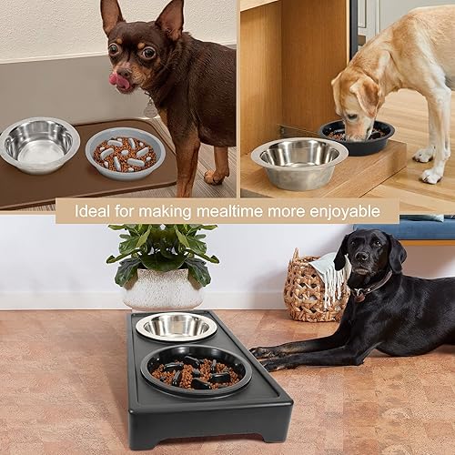 Miniatura 7 de WHIPPY Cuenco para perros - Divertido cuenco de comida para perros, rompecabezas de laberinto, cuenco de comida lenta que se adapta a comederos