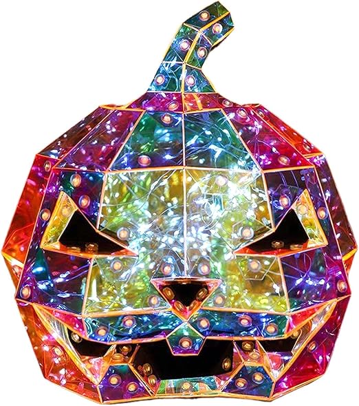 Iridescent Pumpkin Light, Colorful Prismatic Pumpkin Art
