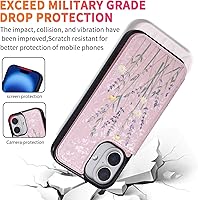 Vista 279 de UEEBAI Funda tipo cartera para iPhone 15 Pro Max con tarjetero, cubierta de cuero PU con soporte, bloqueo RFID, doble cierre magnético, relieve