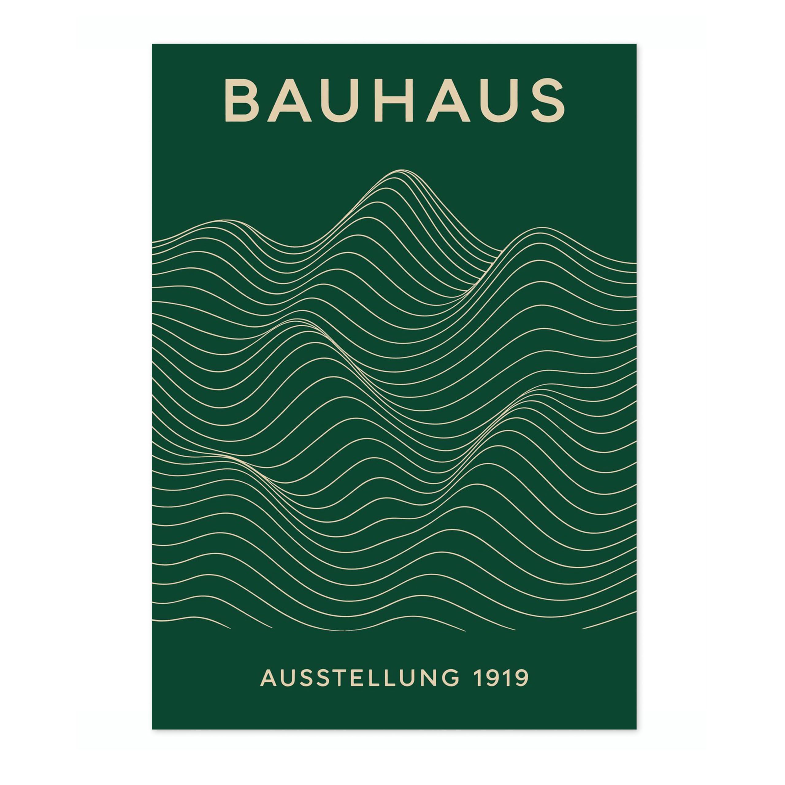 Bauhaus Hills Poster, Bauhaus Mid-Century Modern Print, Retro Abstract Wall Art, A1 (Print Only) - 84.1x59.4cm โ image 1
