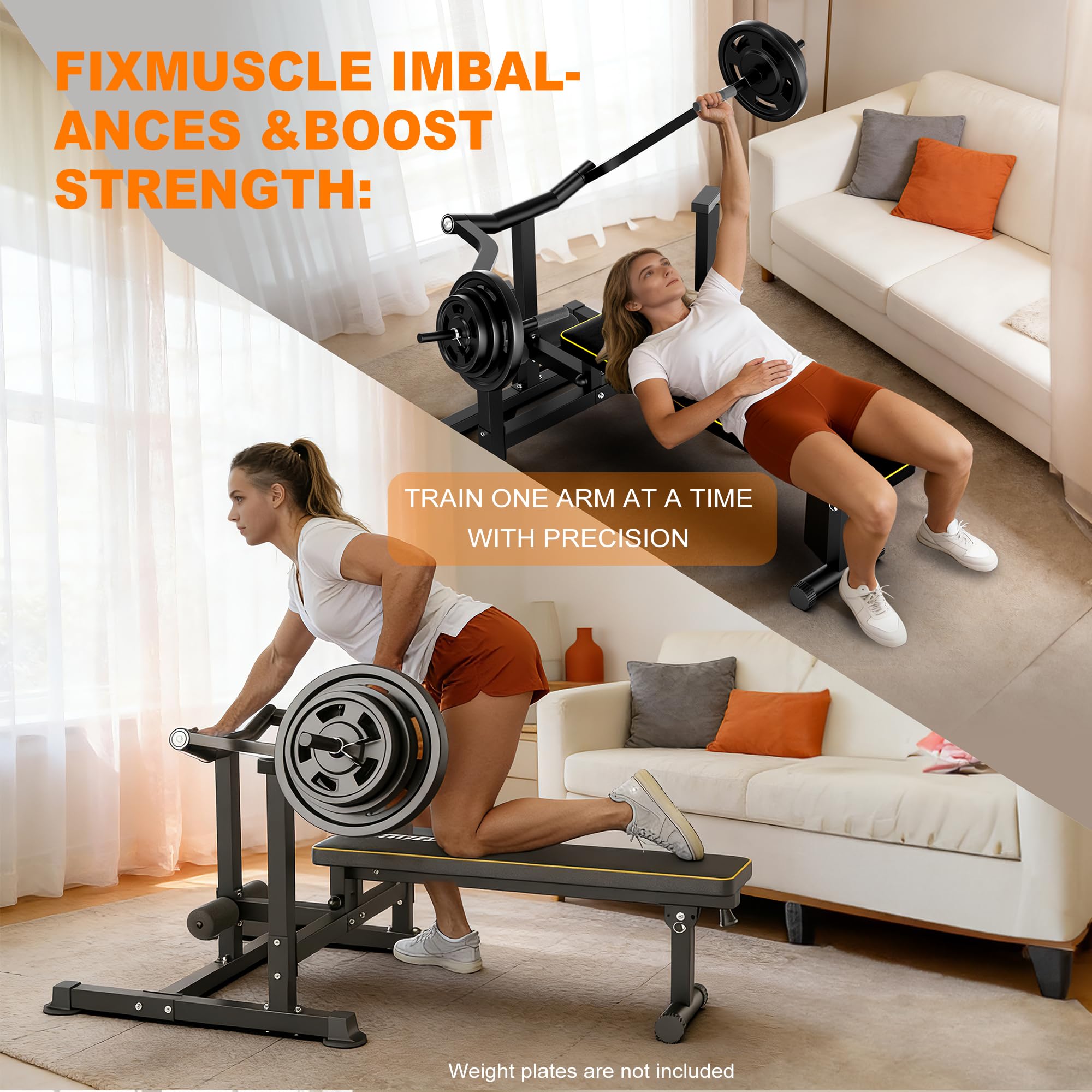 Brustpresse Maschine 400kg Tragkraft, Bankdrücken & Schulterpresse | Unabhängigen konvergierenden Armen, Verstellbare Flach-/Schrägbank für Brusttraining, Heim Fitnessstudio Gerät