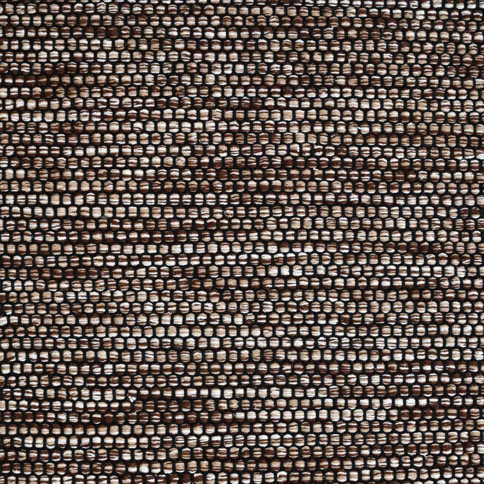 Taracarpet Handwebteppich Borkum Teppich fürs Wohnzimmer, Schlafzimmer und als Küchenteppich geeignet 100% Baumwolle braun 120x170 cm