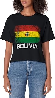 Bolivian Flag | Vintage Made In Bolivia Gift Women's Crop Top