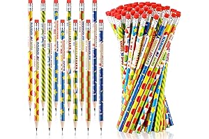 100th Day of School Pencils Set - 48 Rainbow Hexagon Pencils with...