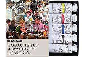 M. Graham 1/2-Ounce Tube 5 Color Gouache Paint Primary Set