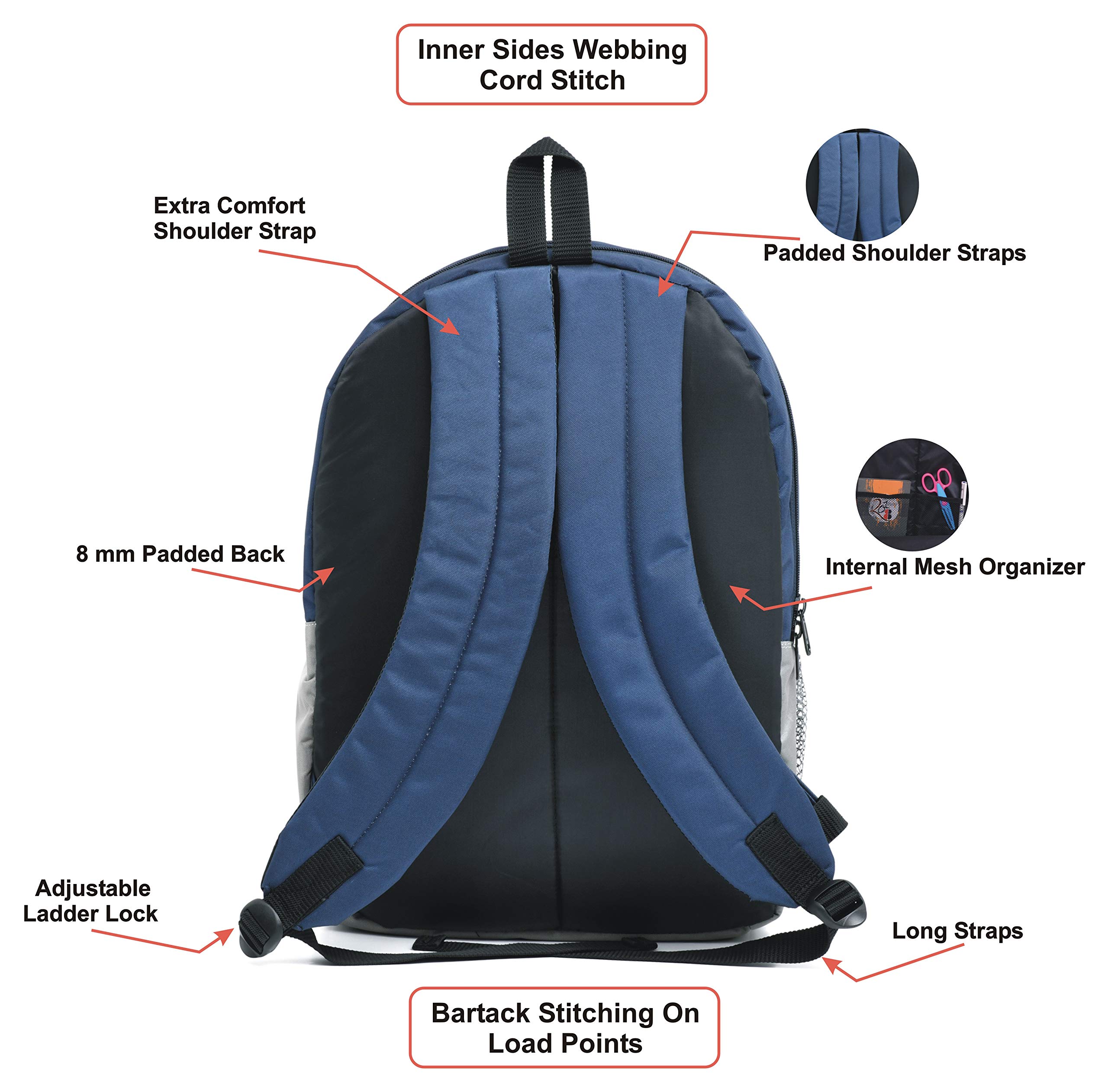 Auxter Star Printed 33 ltrs Blue/Grey School Bag Travel Backpack Casual Bagpack for Boys and Girls 2