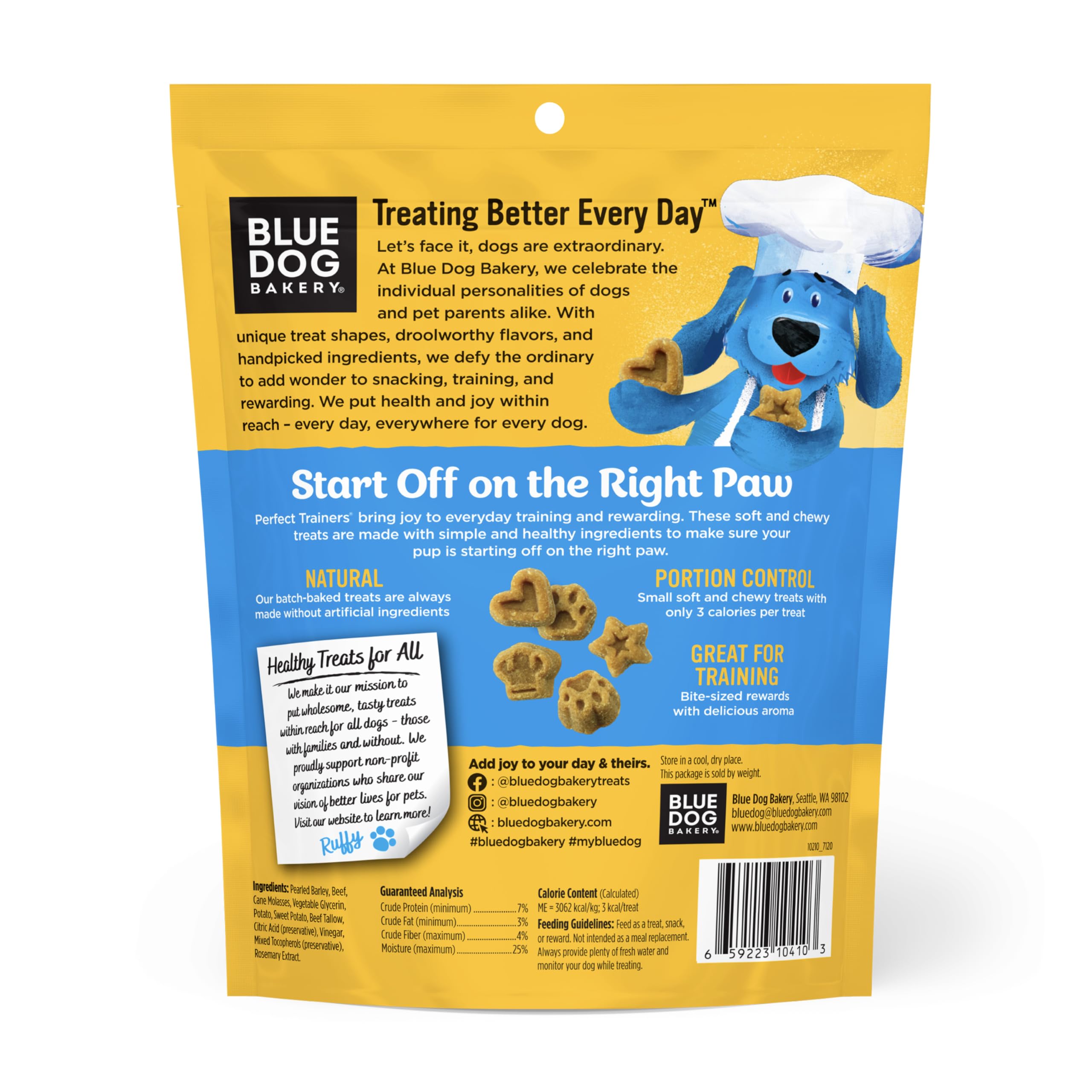 Blue Dog Bakery Perfect Trainers, Mini Dog Training Treats, Soft & Chewy, Made w/USA Beef, Healthy Treats, All Natural, Extra Small, 6 oz (Pack of 1) - image 2