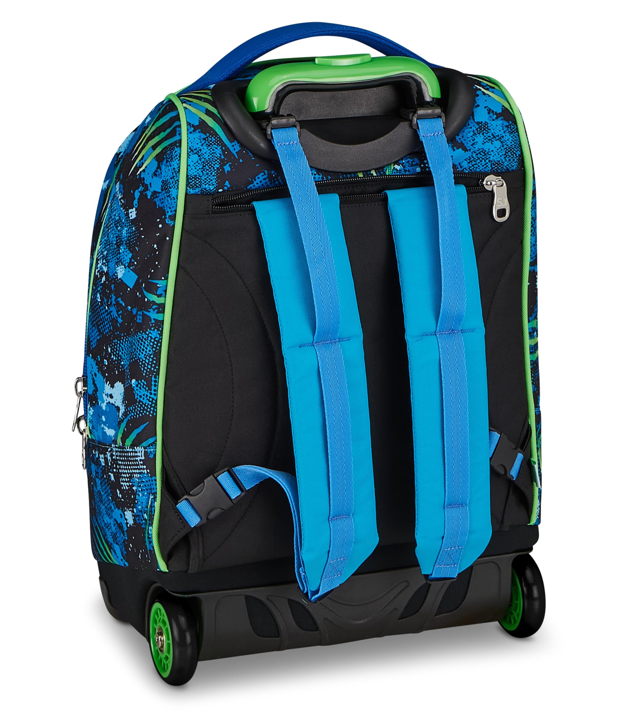 SJ GANG STYLE JAM GANG Big Trolley, 30 L, Doppio Scomparto, Spallacci a scomparsa, Doppio uso, Tasca frontale, Scuola elementare, Turchese Fluo, Bambini, blu