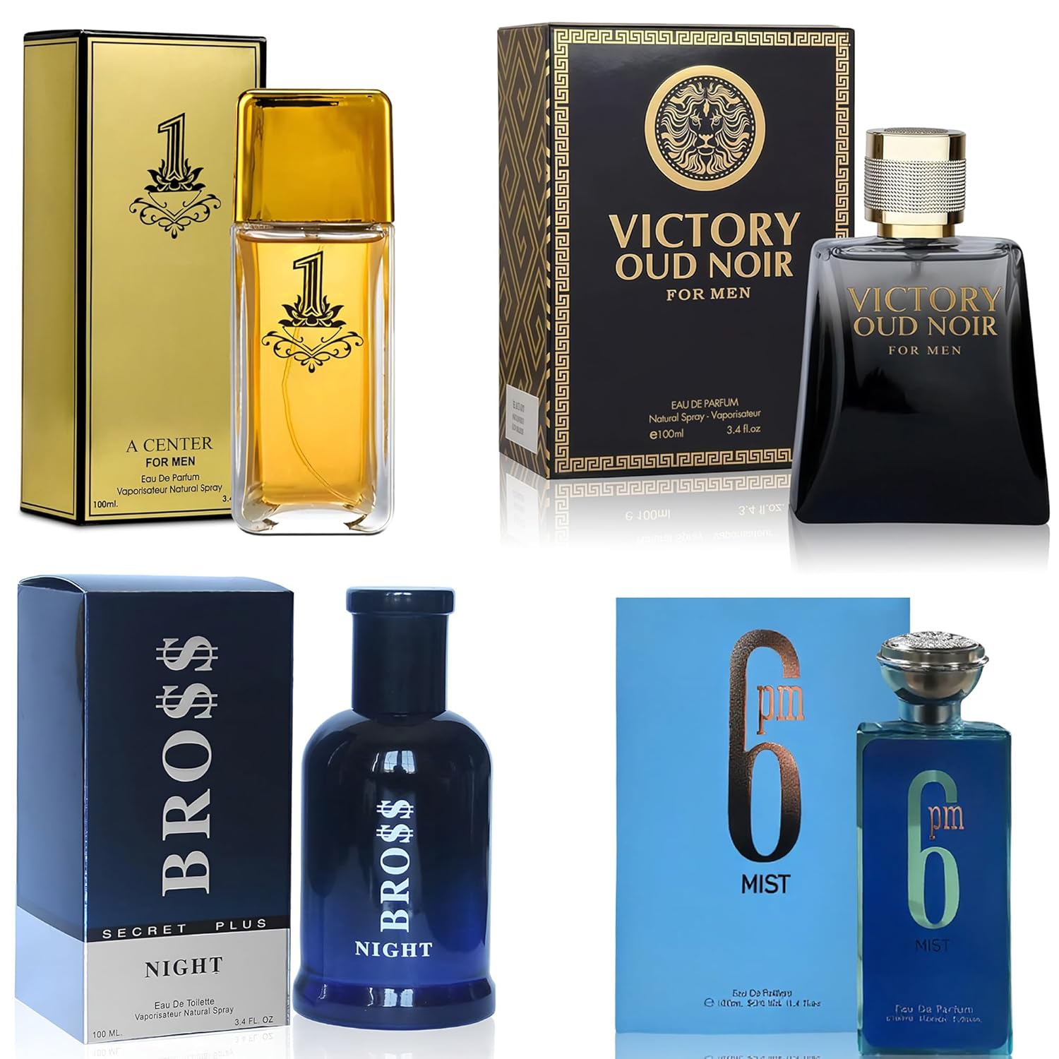 Men's Cologne Set, 4 x 100ml Eau de Parfum | Cologne Variety Pack for Men with Diverse Scents | Cologne Gift Set & Combo for Men (4PCS Combo A3)