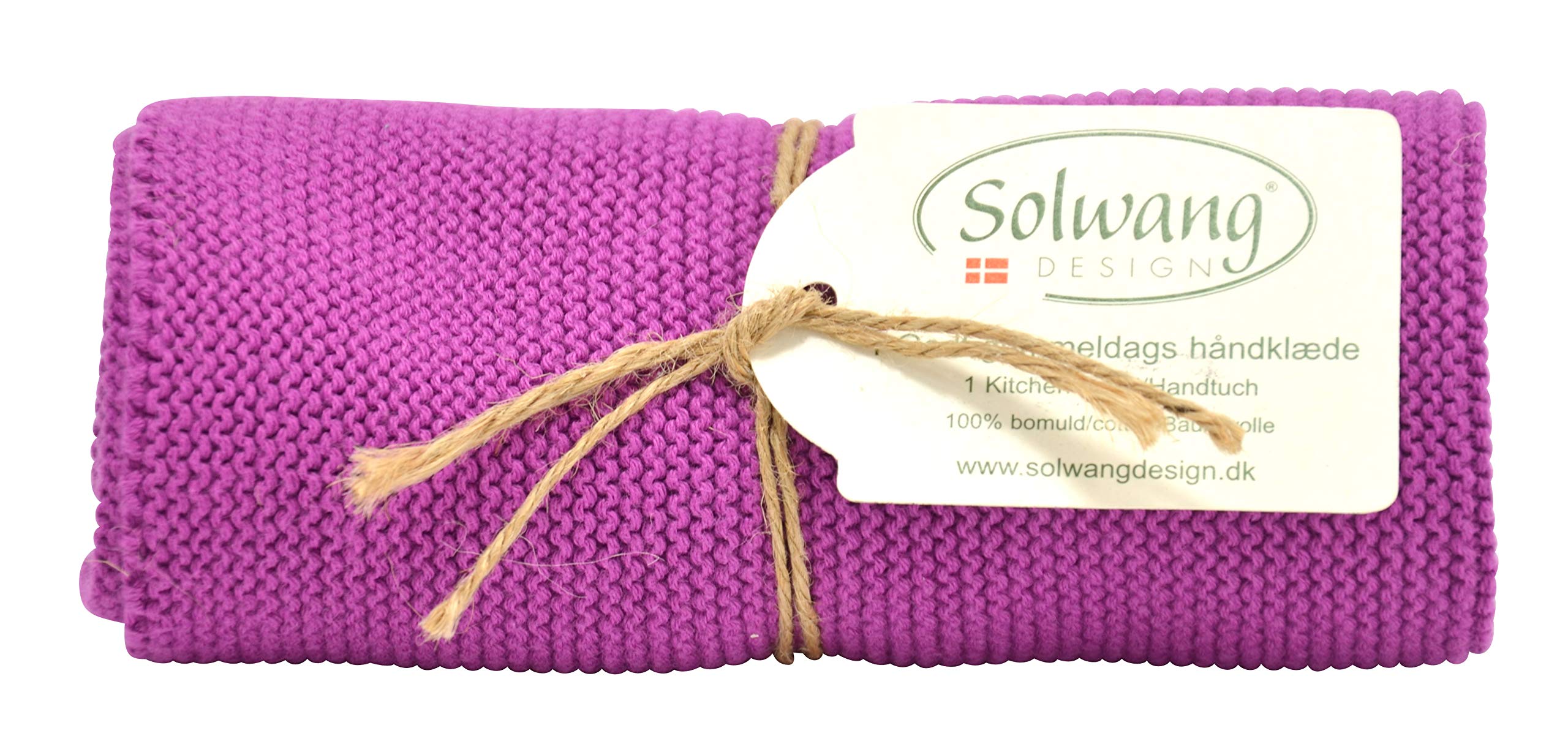 Solwang Danish Cotton in 100% Eco-Tex Certified or GOTS Certified Kitchen Hand Towels Made in India (Heather Purple)