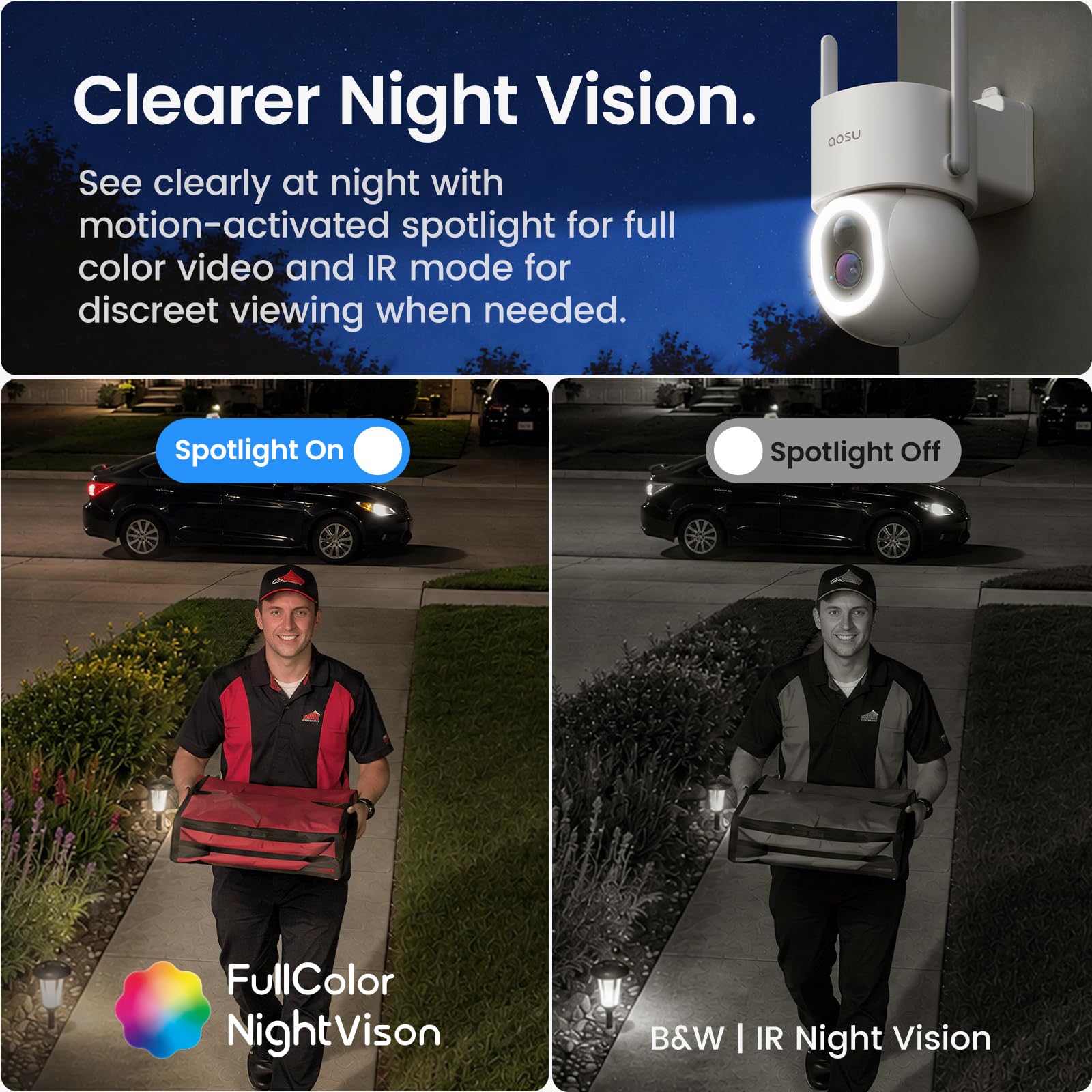 Amazon.com : aosu SolarCam D1 Max 4-Cam Kit, 4K Solar Security