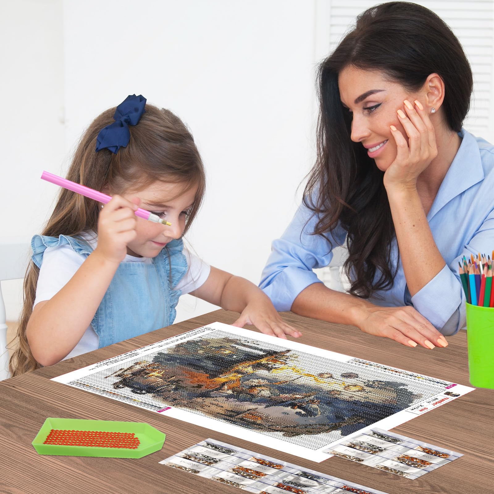 Kit Peinture Diamant Adulte Débutant TOSTOG - Motif Sorcière 30x40cm, Diamants Ronds 5D, Décoration Murale DIY