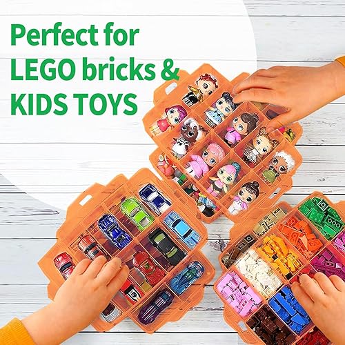 Miniatura 10 de Caja de almacenamiento para Lego, organizador de almacenamiento apilable con 30 compartimentos para Lego, almacenamiento para muñecas Barbie,