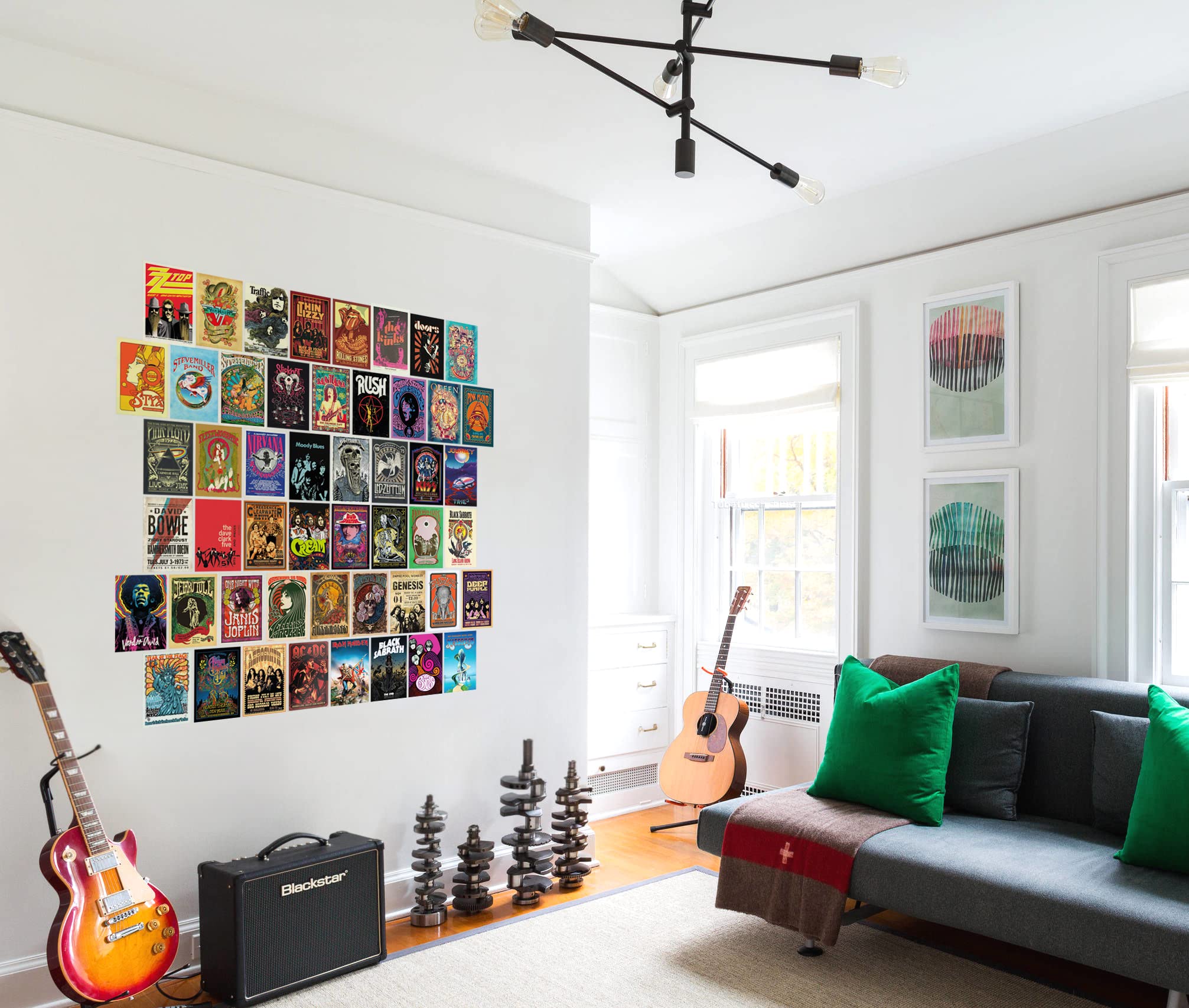 Buy Waschbär 50PCS Vintage Rock Wall Collage Kit, Band Posters, Music