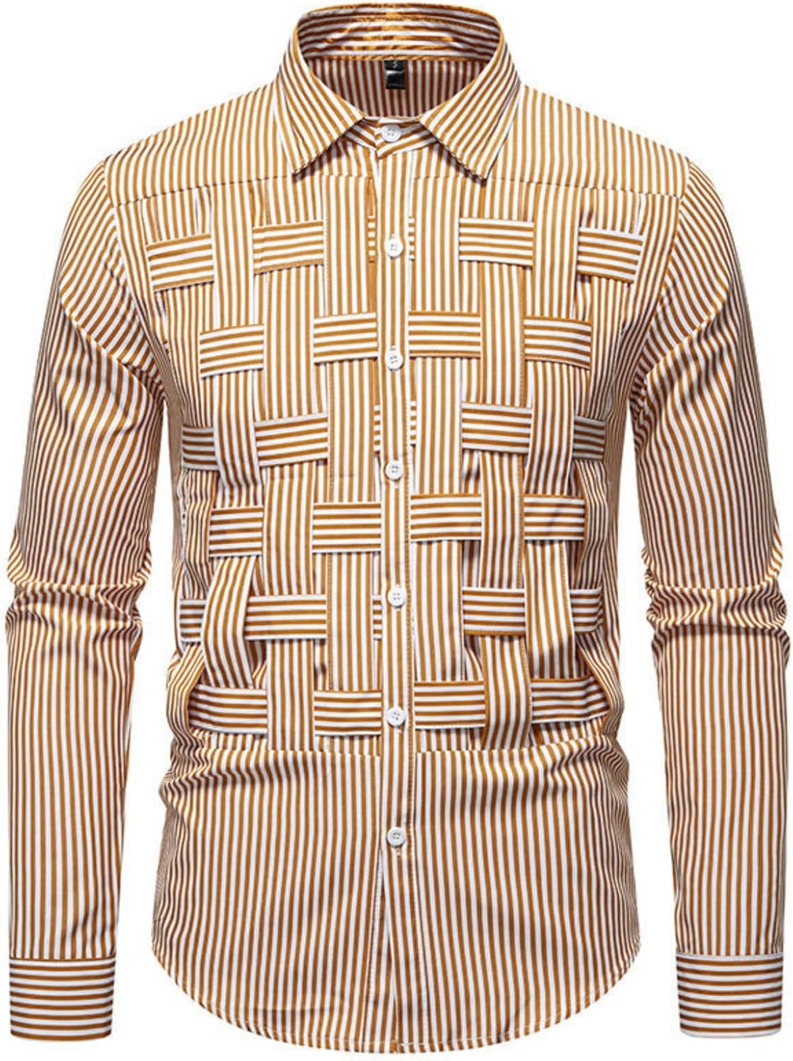 Mens Business Casual Shirts, Long Sleeve Button Down Dress Shirts Casual Beach Vacation Shirt, S-2XL