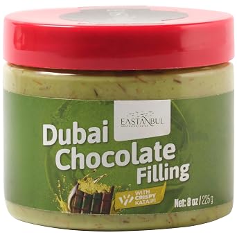 Eastanbul Dubai Chocolate Bar Mixture, 8oz, Dubai Chocolate Bar Pistachio Filling, Crispy Premium Kataifi and Pistachio Cream, Single Ingredient to Make Viral Candy, No Palm Oil