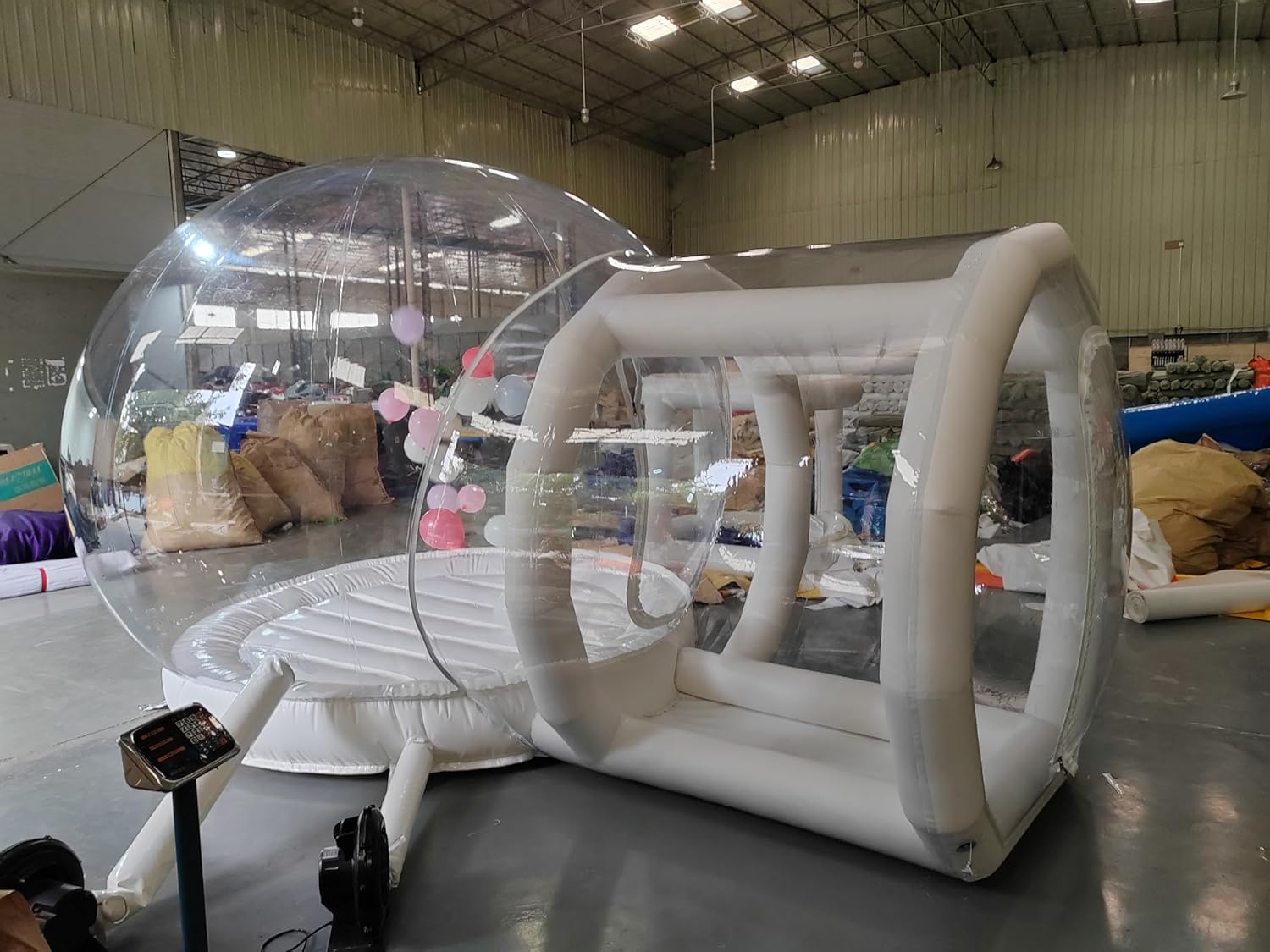 Alessia Cara Inflatable Bubble Bounce House with Pump and Blower, Clear Bubble Tent for Kids Party, White, Space Theme, 10FT Diameter, 5.3FT Tunnel (Bubble Tent)