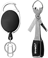 Vista 9 de SAMSFX Herramienta para atar nudos de pesca, pinzas de pesca con mosca multifuncionales con retractor, hilo de pesca Knot Tyer, nudos de uñas