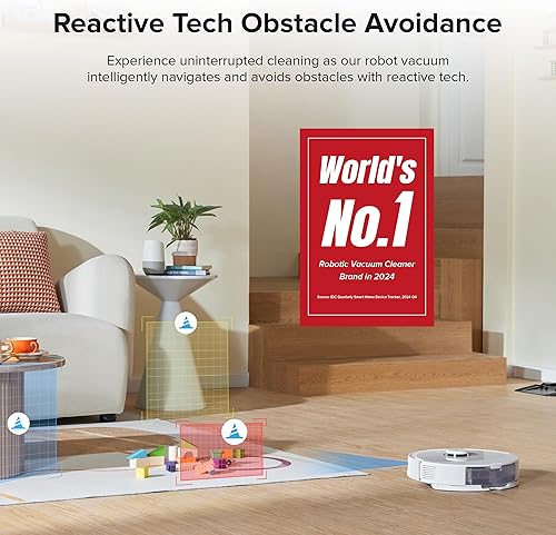 Miniatura 3 de Roborock Q8 Max+ Robot Aspiradora y Mop, Autovaciado, Limpieza Sin Manos por hasta 7 Semanas, Evite Obstáculos con Tecnología Reactiva, Succión