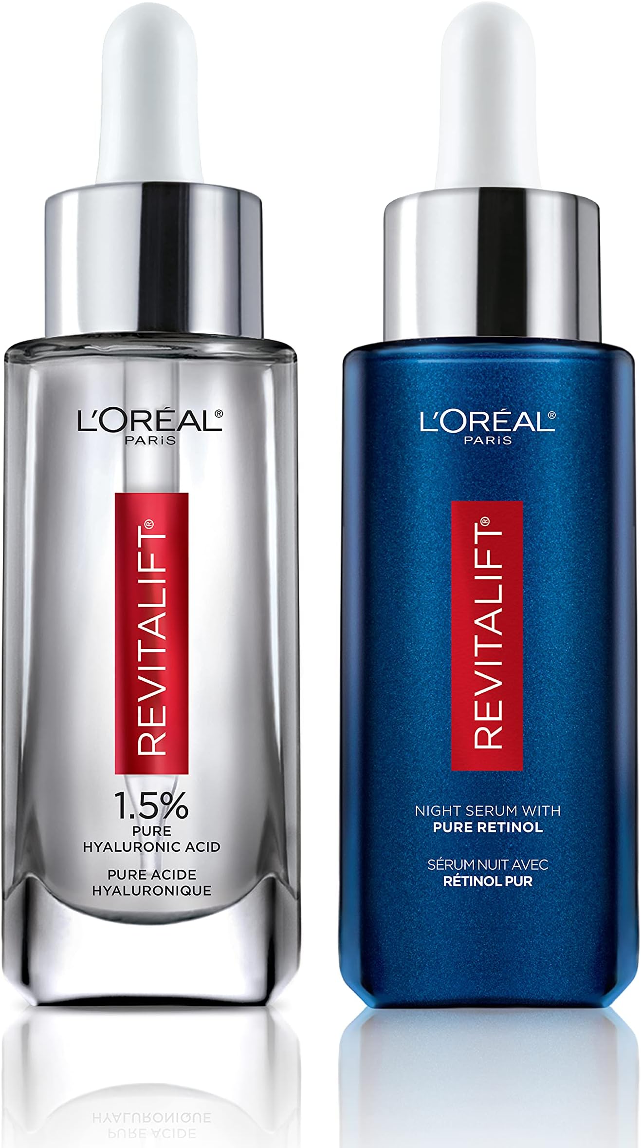 Revitalift 1.5% Pure Hyaluronic Acid Face Serum + 0.3% Pure Retinol Night Serum, 1 kit
