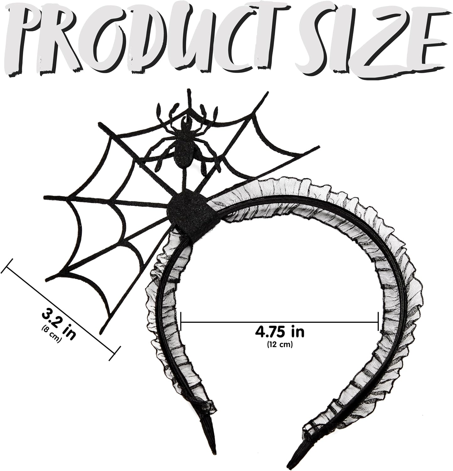 Spooktacular Creations Halloween Spider Web Hair Hoop, Cosplay Masquerade Spider Headband, Novelty Spiderweb Headbands for Kids Adult Halloween Costume Party Dress up Cosplay Accessories