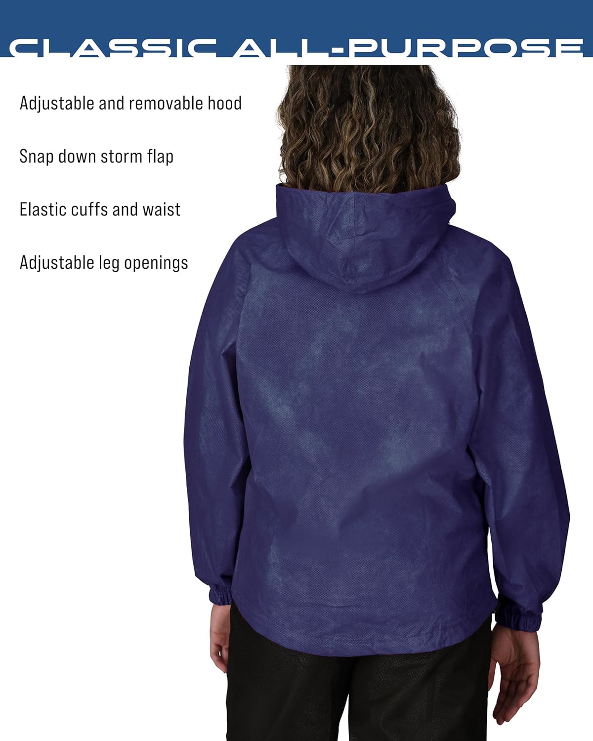 FROGG TOGGS Women's Classic All-Purpose Waterproof Breathable Rain Suit, Purple and Black, Large - Image 3