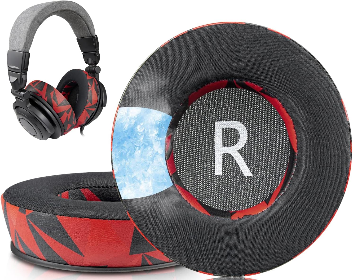 SOULWIT Earpads Replacement for Audio-Technica ATH-Pro500/Pro700/Pro700MKII/Pro700MK2 Headphones, Ear Pads Cushions with Noise Isolation Foam - 90mm CG Snow Leopard