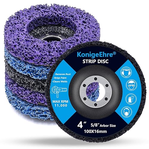 Miniatura 13 de 6 paquetes de discos de tira de 4-1/2 pulgadas x 7/8 pulgadas, rueda de pelado, ajuste de amoladora angular, revestimiento de pintura, soldadura