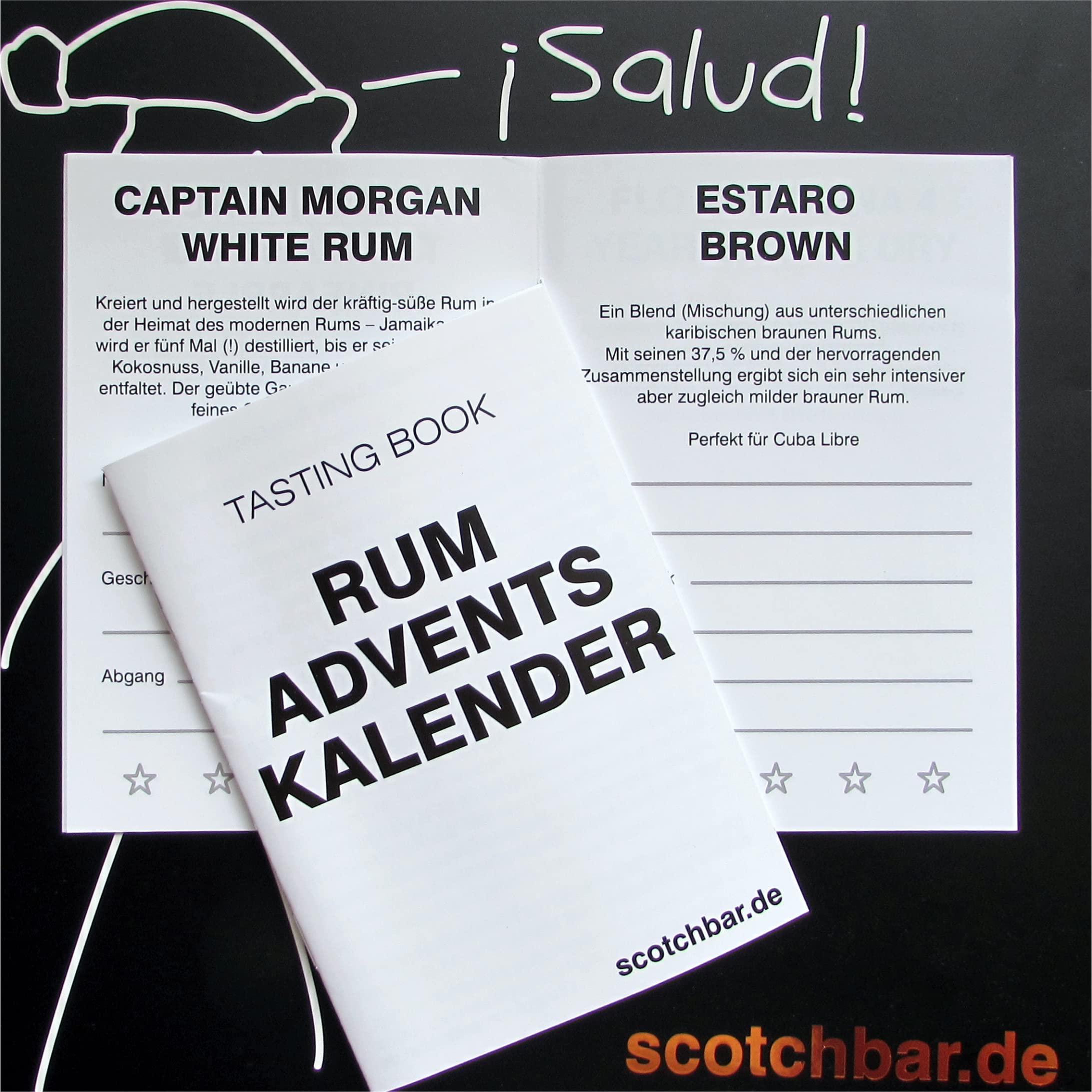 Rum Adventskalender in edler Geschenkbox exklusiv von scotchbar – 24 hochwertige Rum aus Kuba, Jamaika, Trinidad & Tobago, Nicaragua, Venezuela, ...