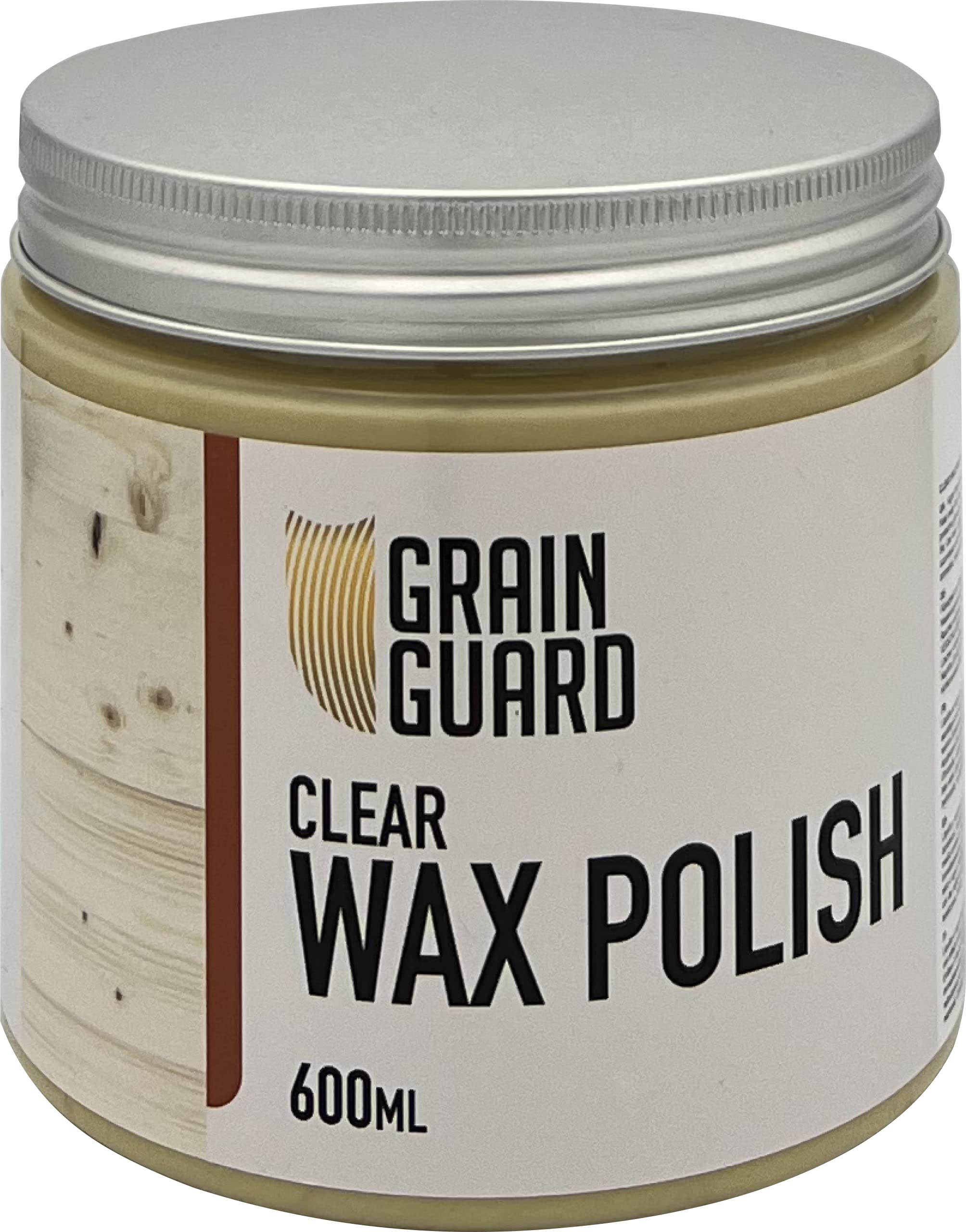 GRAIN GUARD Wax Polish | Clear | Natural Beeswax & Carnauba Furniture Polish | Cleans, Shines and Protects | Non-Toxic & Water Repellent | 600ml