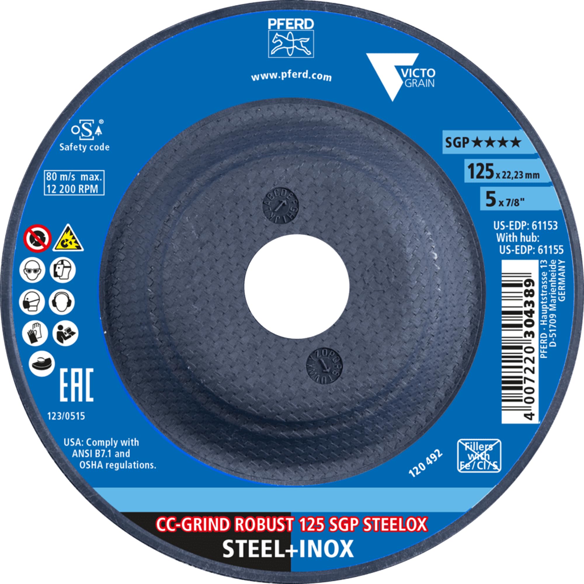 Tarcza ścierna do metalu SGP CC-GRIND-ROBUST STEELOX 125mm VICTOGRAIN Pferd