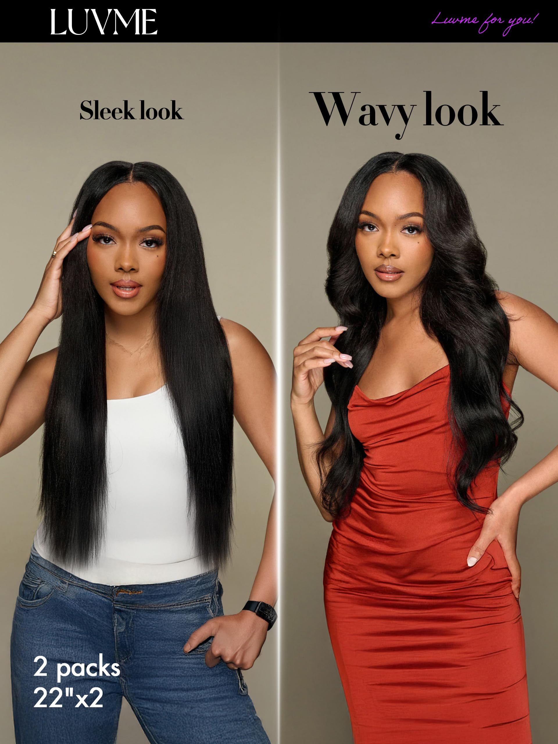 16 Inch Human Hair Clip In Extensions 2 Pack 220g Yaki Straight 22 Inch 120g 7 Pieces 16 Clips Black 1b Double Weft  main image 2