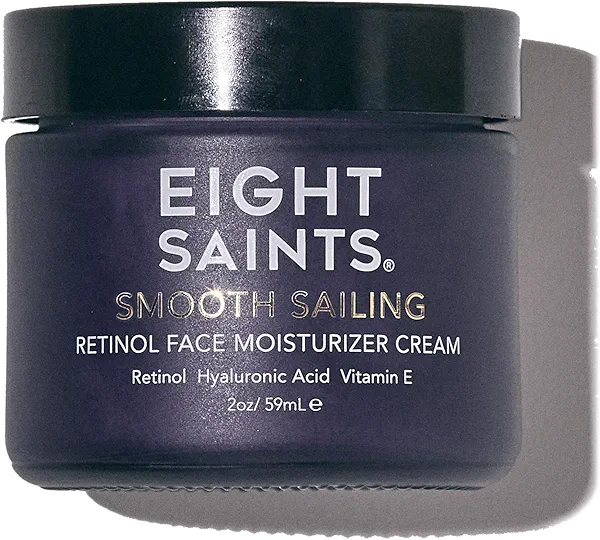 Eight Saints Retinol Facial Moisturizer Cream, For Firming Face, Neck & Eye Wrinkles and Lines, Deep Hydrating Lotion, Fragrance-Free, 2 Ounces