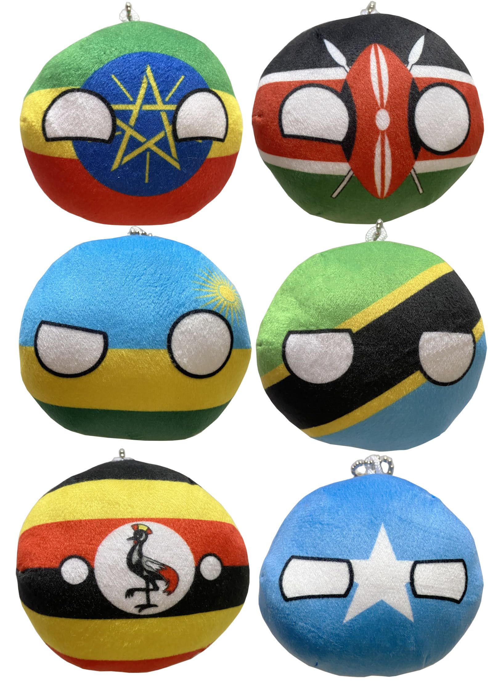 Raclove 6PC Countryballs Plushies - Soft & Educational National Character Toys. Your Collection of Countryball and Polandball Plushies. (
