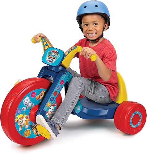 Paw Patrol Triciclo de Montar con Ruedas Voladoras de 15", Bicicleta de Triciclo, Trike con Luz Integrada en Ambos Lados de la Gran Rueda, Edades