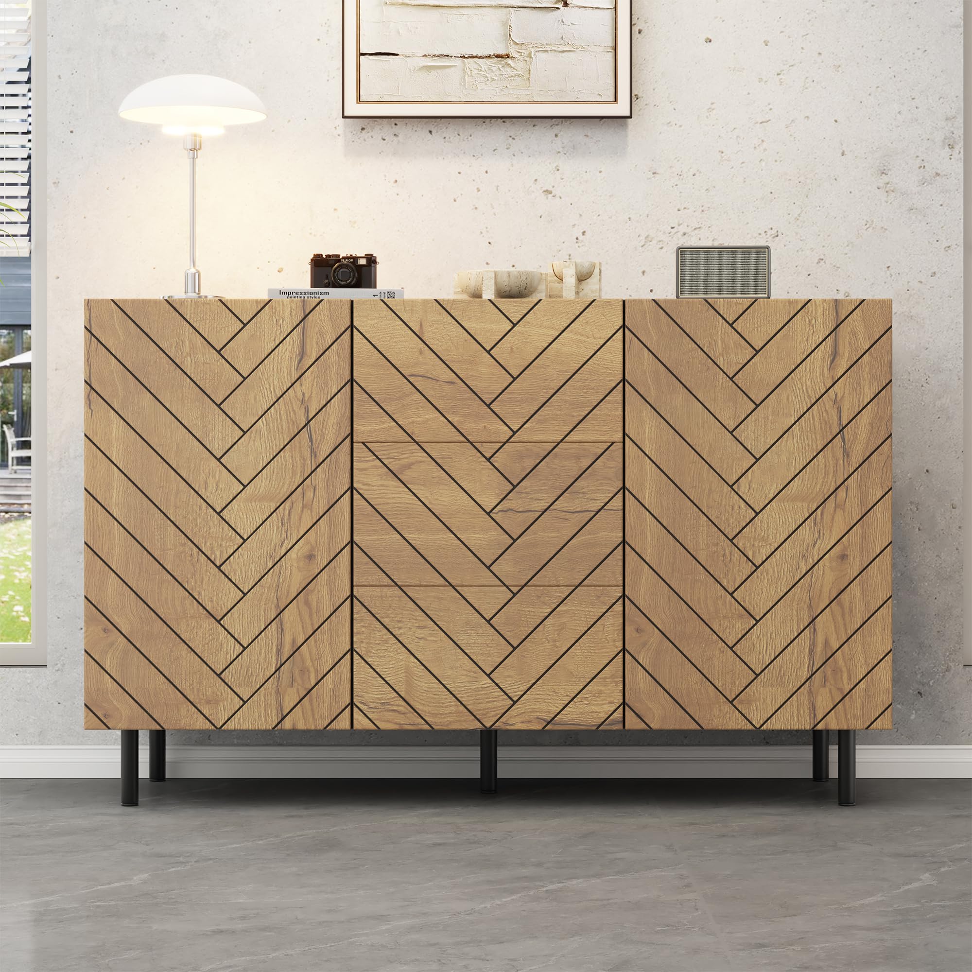 Aparador negro de madera Merax para eliminar el desorden del salón