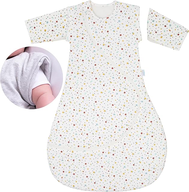 PurFlo Baby Sleeping Bag | All-Season 2.5 tog Sleeping Bag with Removable Sleeves | 3-9 Months | Travel Friendly Sleep Sack | Newborn Essentials for Winter & Summer Use | Scandi Spot